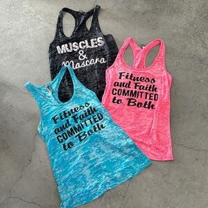 Workout tanks Fitness and Faith Committed to Both, Muscles and Mascara